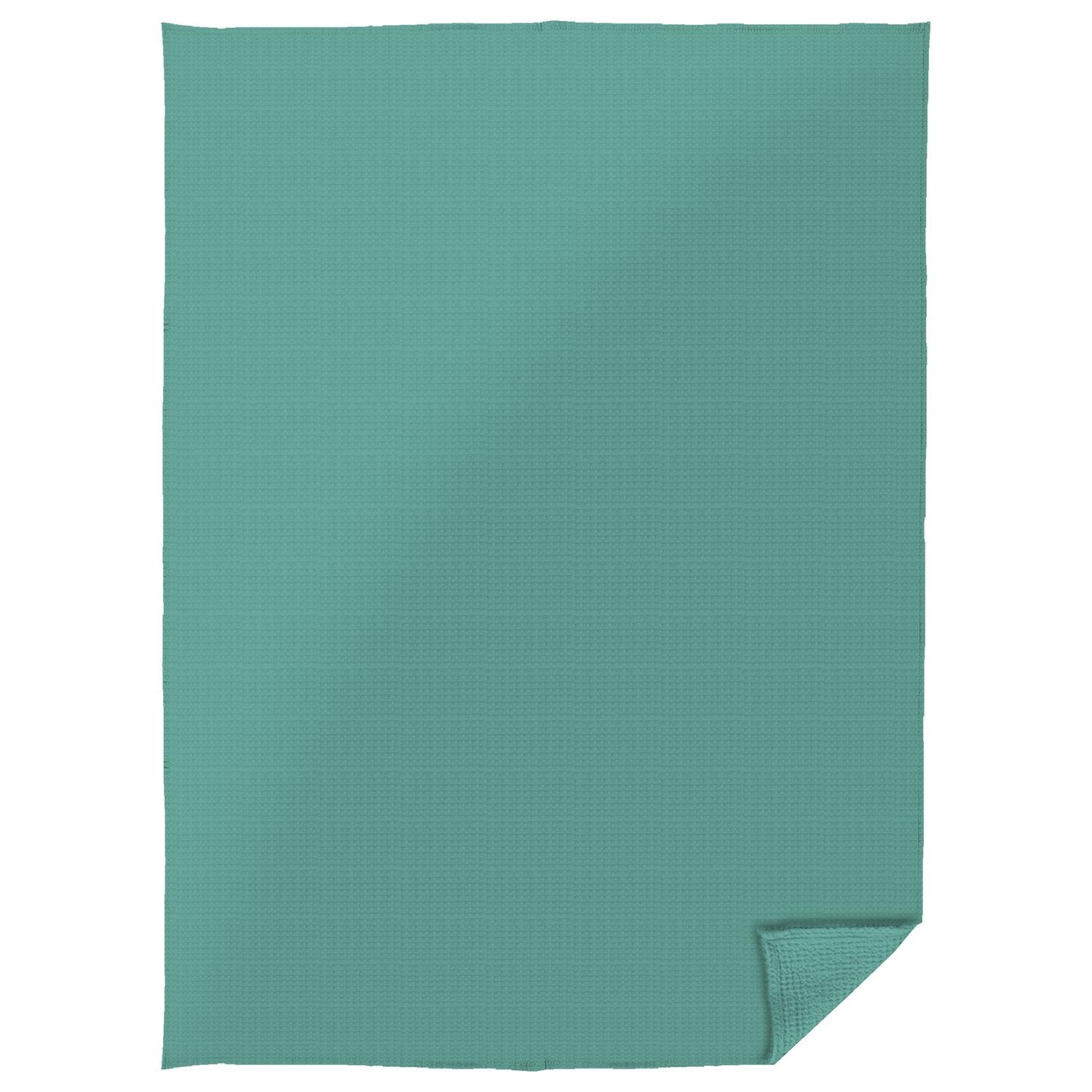 Manta piqué gofre algodón azul petróleo 75 x 120 cm