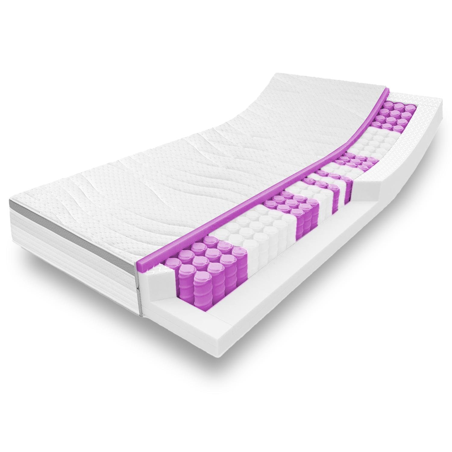 Sleezzz Diamond T1000 7-zone ergonomic pocket spring mattress, 180 x 200 cm, height 23 cm, firmness level H2/H3, 1000 springs/2 m² + 2 x CloudComfort Basic microfiber bedding set 135 x 200 cm + 80 x 80 cm