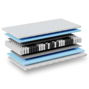 7-зонний пружинний матрац Sleezzz Smart 90 x 200 см, висота 21 см, рівень жорсткості H2/H3 + наматрацник / наматрацник 90 x 200 см