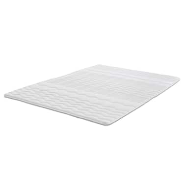 Topper de espuma confort de 2,5 cm 90 x 200 cm con acolchado ondulado y gomas en las esquinas, paquete doble (2 piezas)