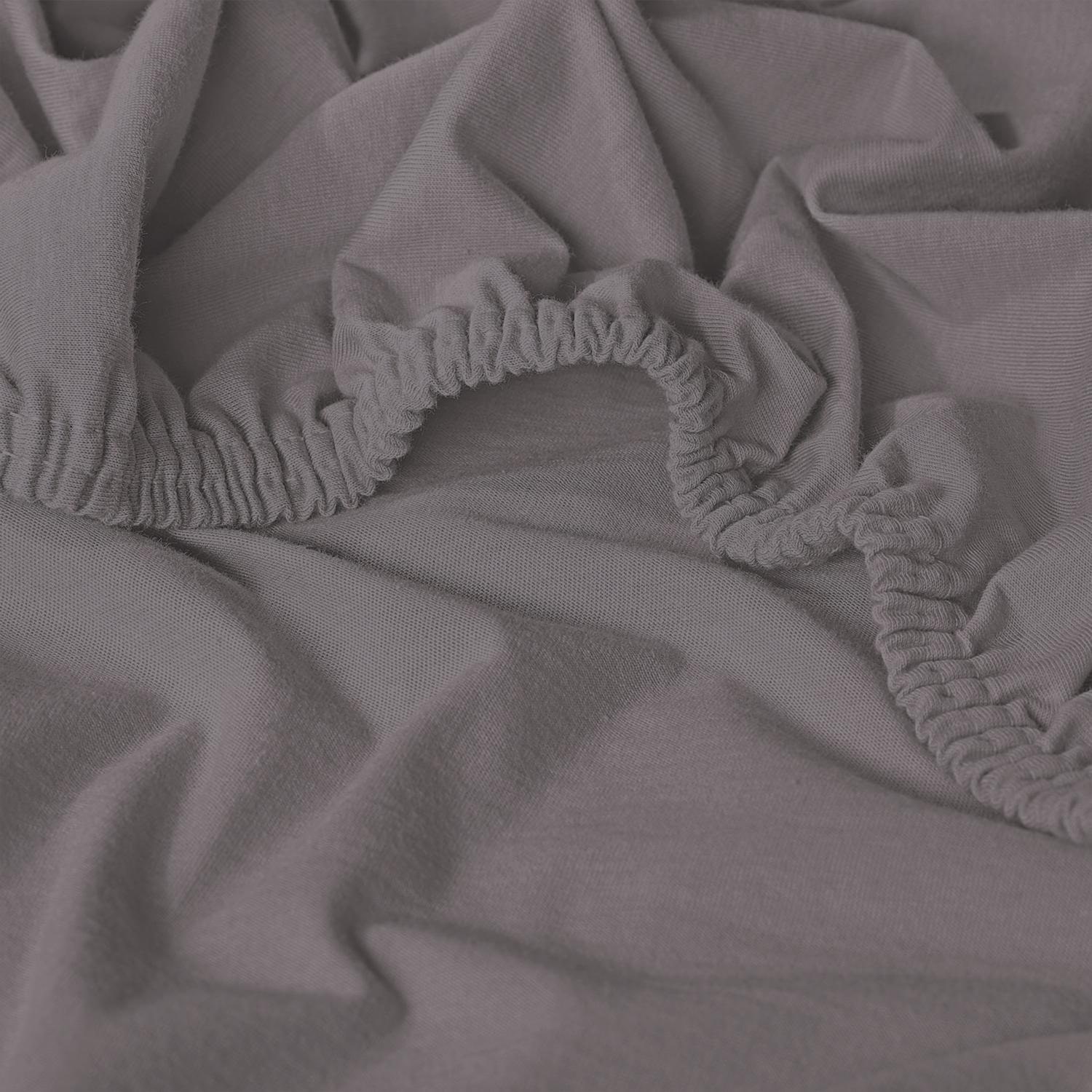 Cover in detail – Double pack of CloudComfort Basic fitted sheets dark gray 90 x 190 - 100 x 200 cm
