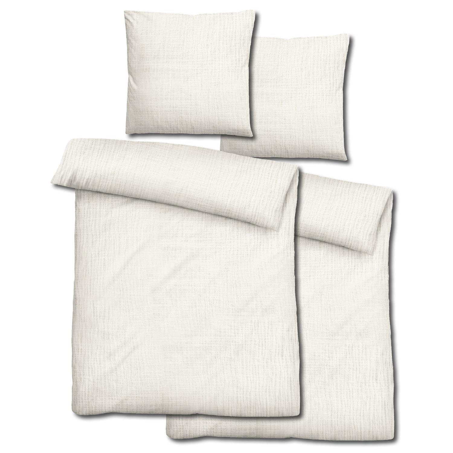 Lote de dos piezas de ropa de cama de muselina Sleezzz® en color natural: 155 x 220 cm + 80 x 80 cm