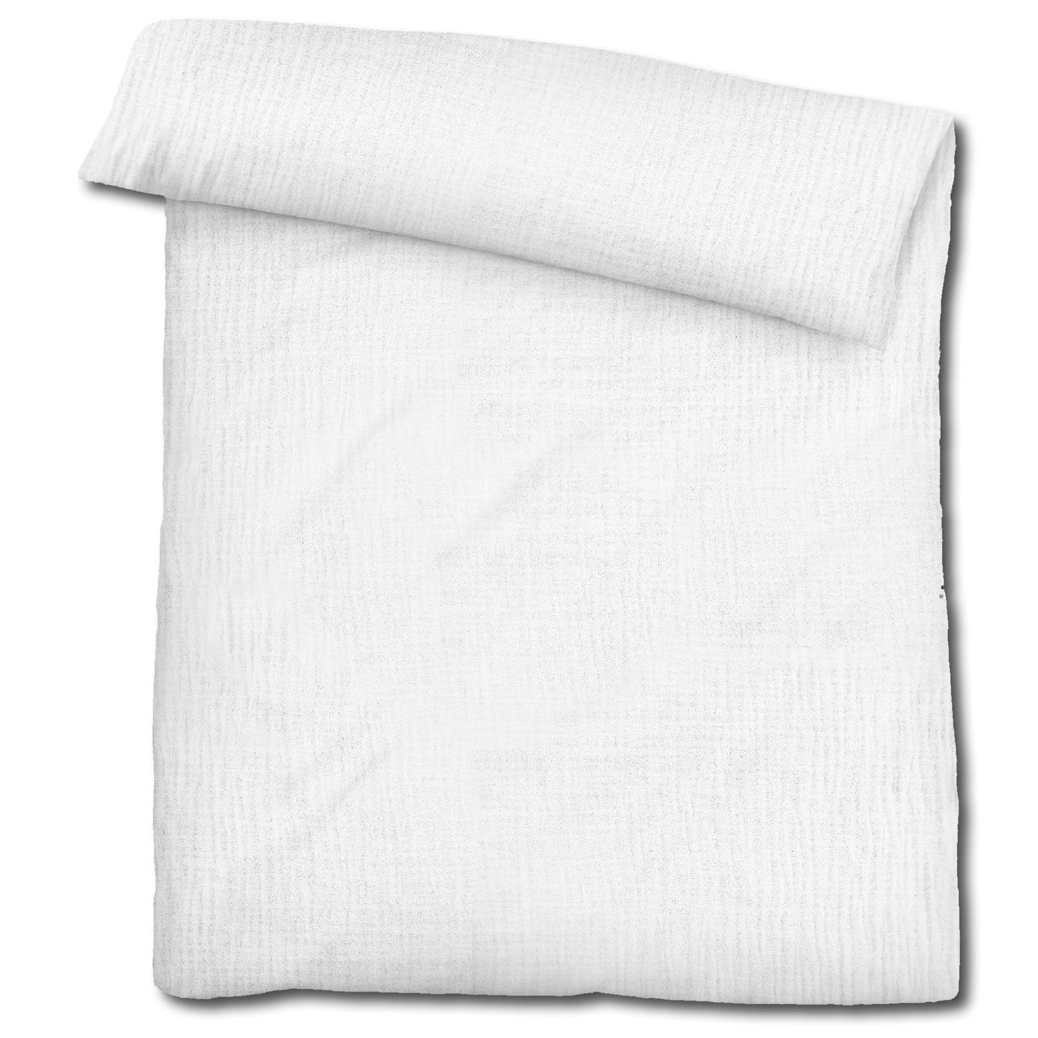 Double pack Sleezzz® muslin bed linen white 135 x 200 cm + 80 x 80 cm