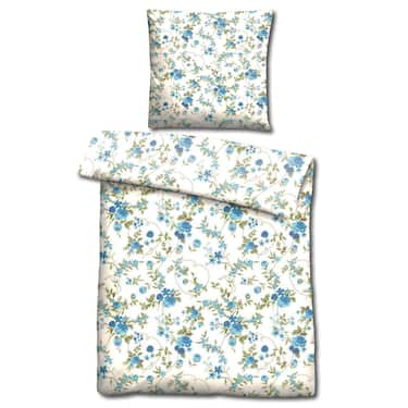 CloudComfort Basic ropa de cama de microfibra flores azules 135 x 200 + 80 x 80 cm