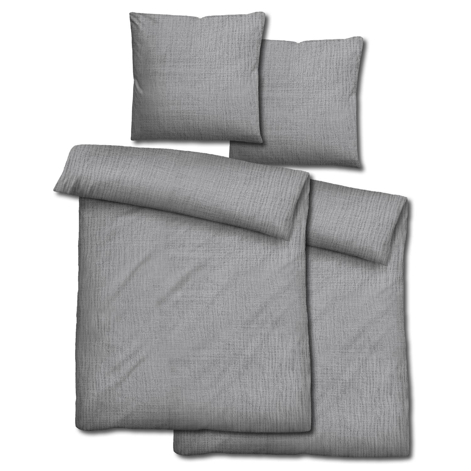 Paquete doble de ropa de cama de muselina Sleezzz® gris 155 x 220 cm + 80 x 80 cm