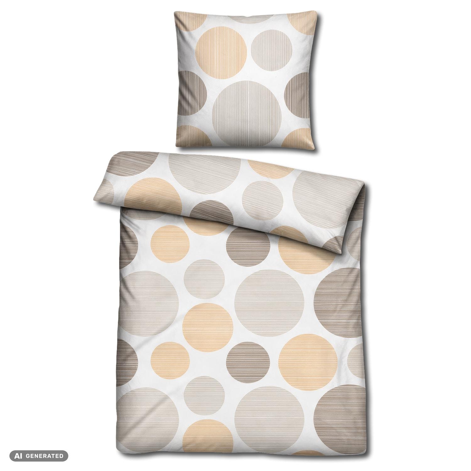 Juego de cama CloudComfort Renforcé con círculos amarillos, 135 x 200 + 80 x 80 cm