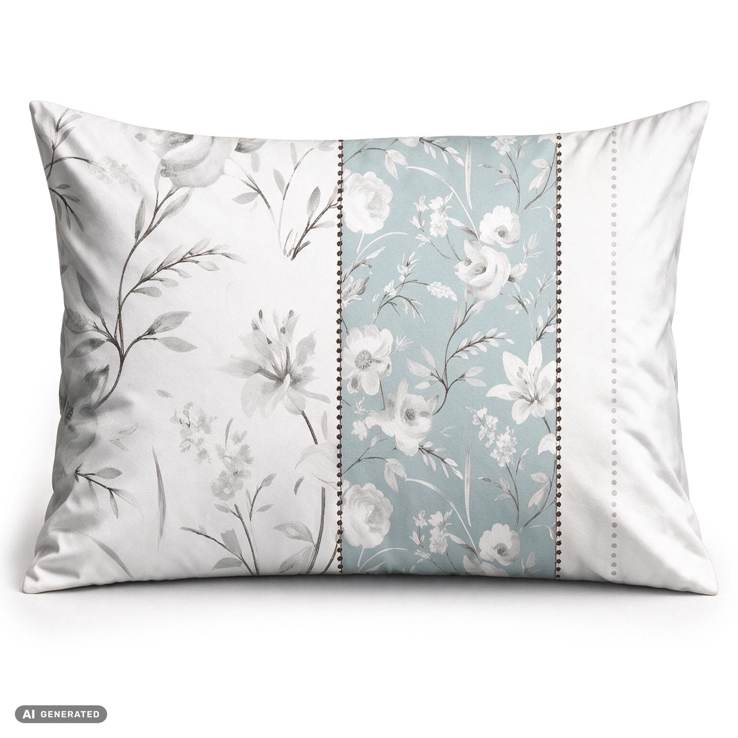 Funda de almohada de algodón CloudComfort Basic, azul claro/blanco, juego de 2 unidades, 70 x 90 cm