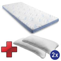 Šalto putplasčio užvalkalas "CloudComfort Cool" 180 x 200 cm H2/H3, aukštis 7 cm, kietumo lygis H2/H3, 7 zonų užvalkalas su vasaros ir žiemos pusėmis