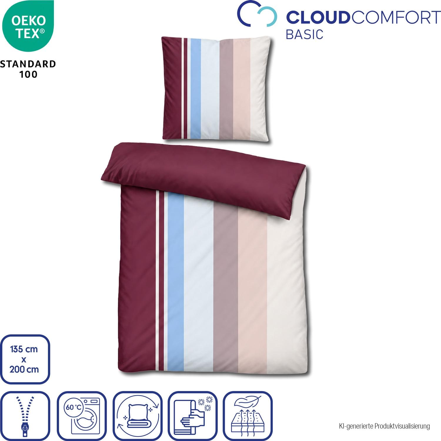 Juego de cama Cloud Comfort de satén Mako, 135 x 200 cm + 80 x 80 cm