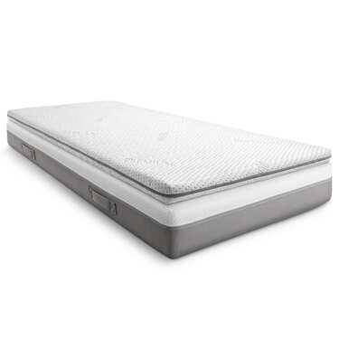 Supportho premium kallskumstopp 100 x 200 cm H3, höjd 9 cm, hårdhetsgrad H3 med antibakteriellt överdrag + CloudComfort Basic gel-flingkudde 40 x 80 cm