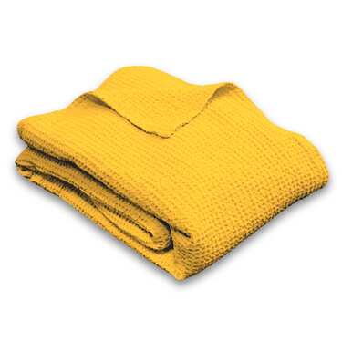 Manta de algodón piqué gofre amarillo 130 x 180 cm