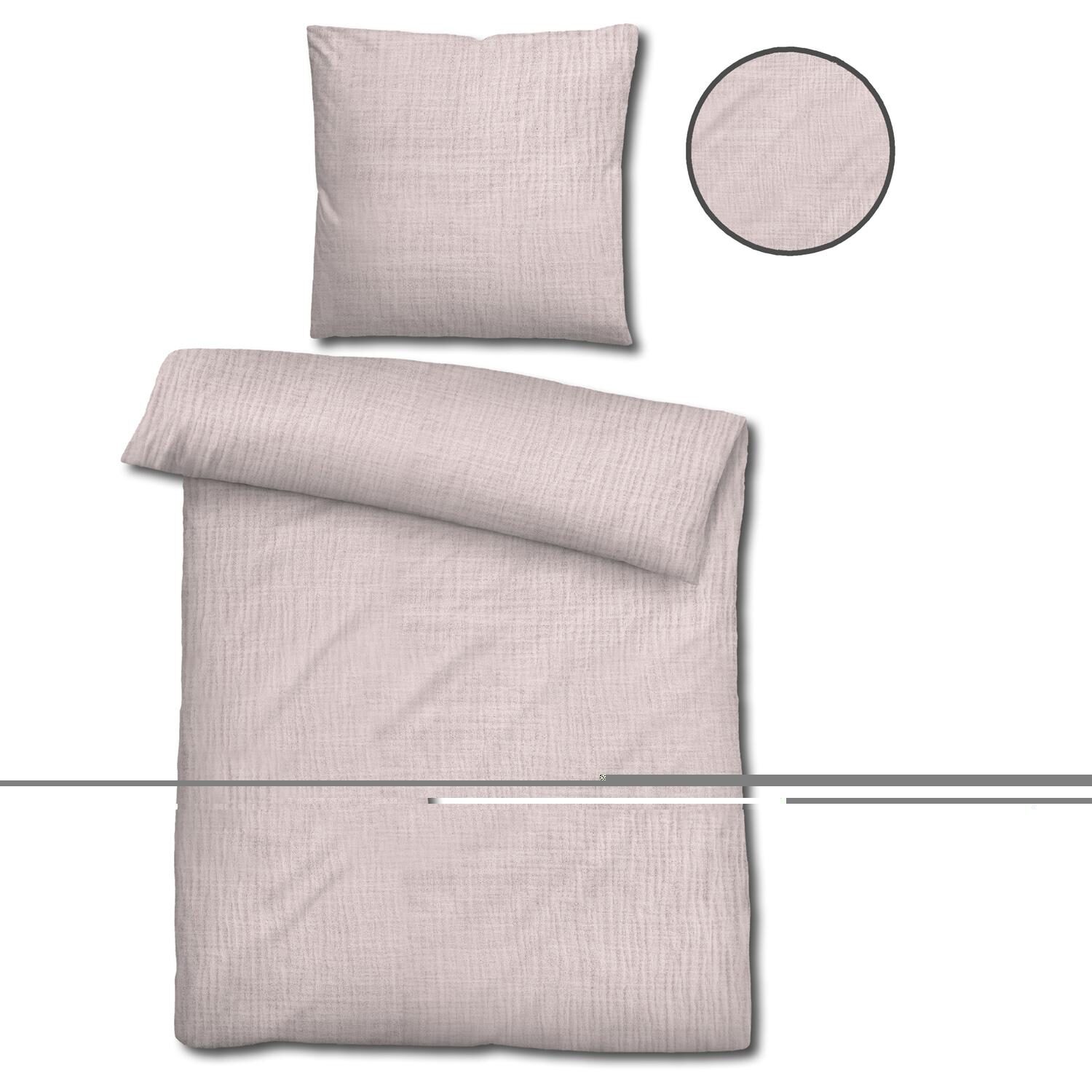 Juego de cama de muselina Sleezzz® en color rosa 155 x 220 cm + 80 x 80 cm