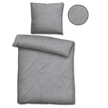 Paquete doble de ropa de cama de muselina Sleezzz® gris 155 x 220 cm + 80 x 80 cm