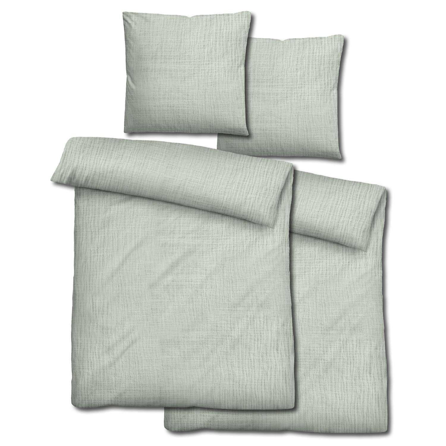 Paquete doble de ropa de cama de muselina Sleezzz® verde 135 x 200 cm + 80 x 80 cm
