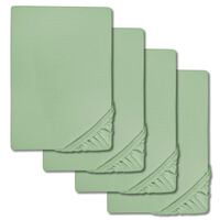 Sábana bajera microfibra interlock jersey verde 140 x 190 - 160 x 200 cm en pack de 4