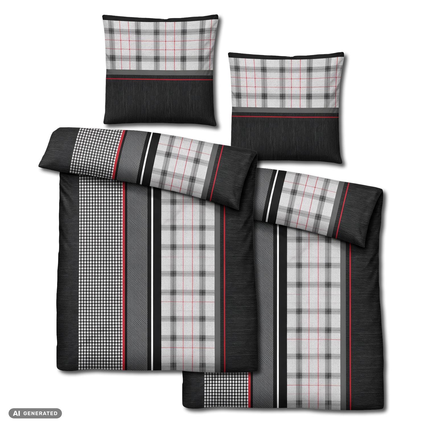 Juego de dos piezas de ropa de cama de franela de polialgodón, 140 x 200 cm + 70 x 90 cm