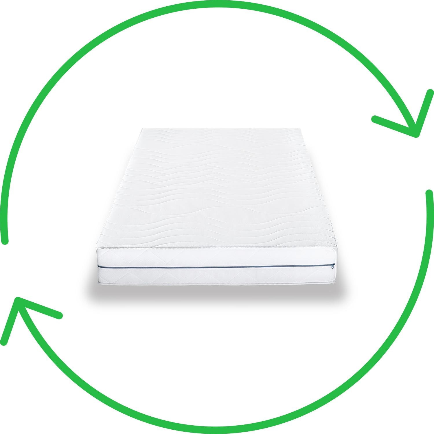Ergonomic Supportho Premium cold foam mattress 100 x 200 cm, height 18 cm, firmness level H2/H3 + Supportho gel effect comfort sleeping pillow 40 x 80 cm