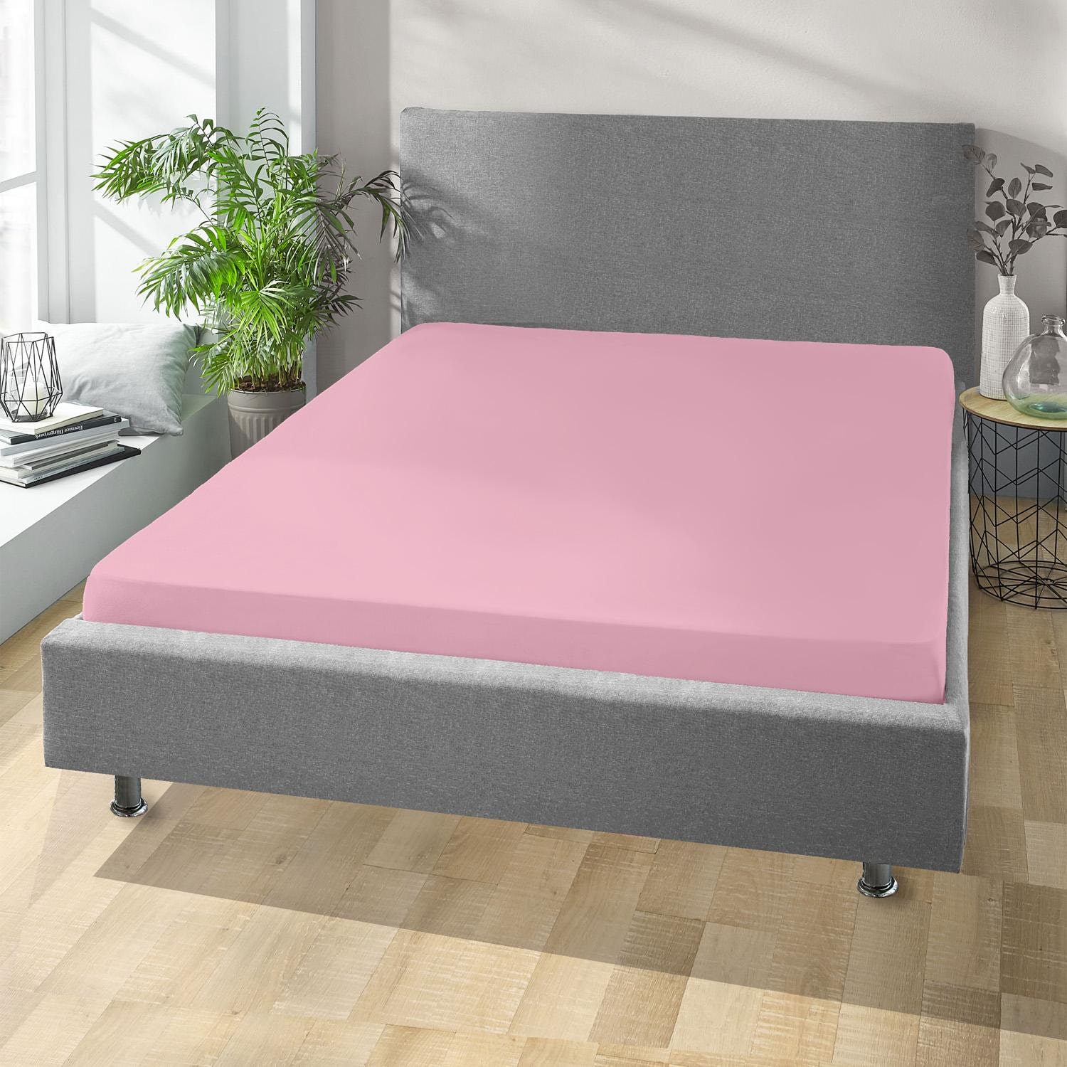 Setex REFIBRA Fine Beaver Fitted Sheet, 4-Pack, Pink, 180 x 200 cm