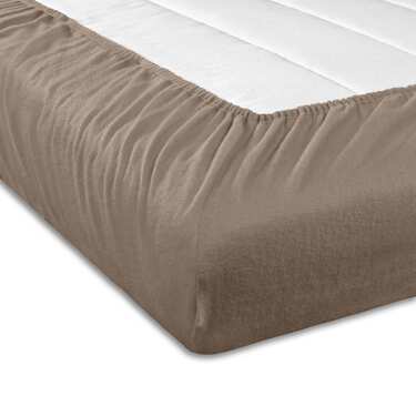Juego de 4 sábanas bajeras CloudComfort Basic de jersey elástico, color topo, 120 x 200 cm (4 unidades)