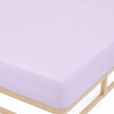 Sábana bajera microfibra interlock jersey lila 90 x 190 - 100 x 200 cm 180 x 200 - 200 x 200 cm