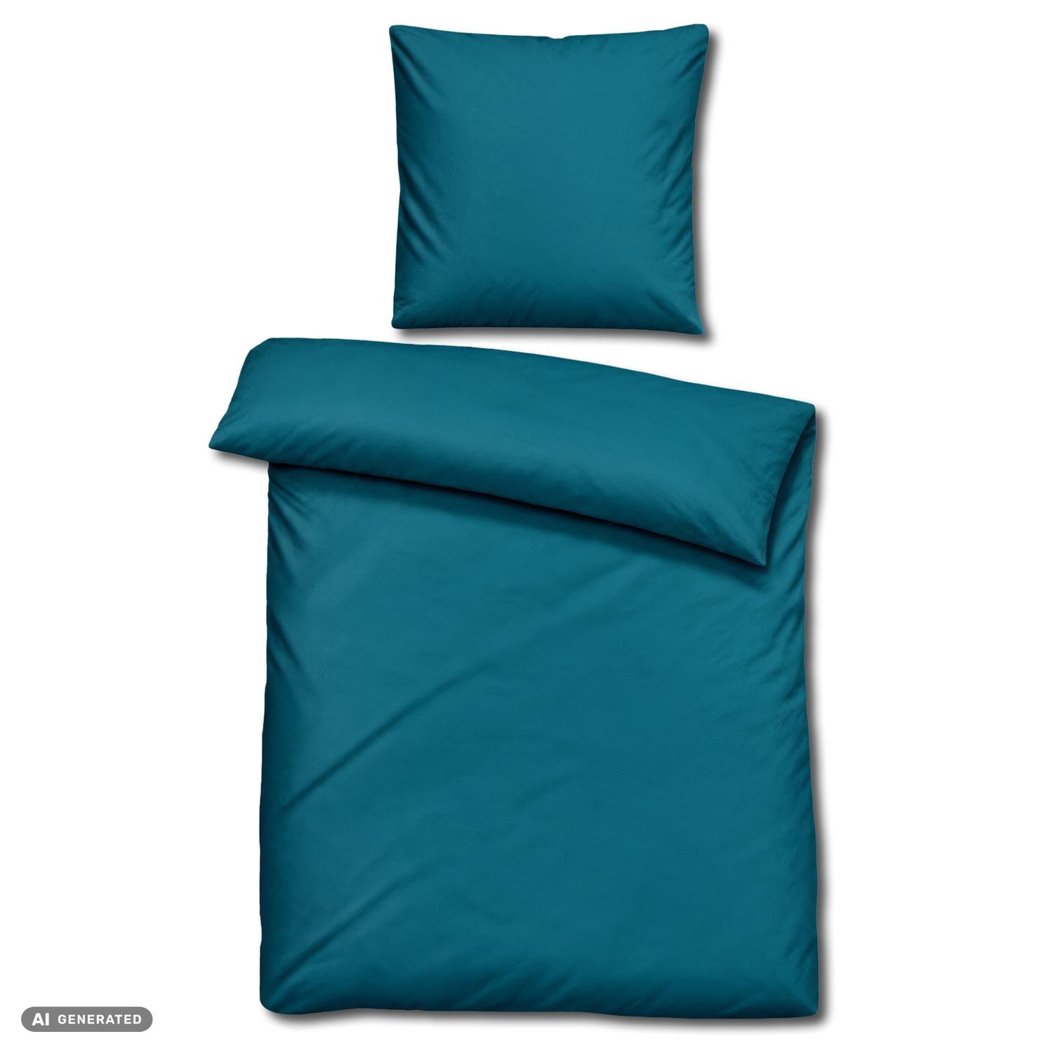 Juego de cama de microfibra CloudComfort Basic, color petróleo, 135 x 200 + 80 x 80 cm