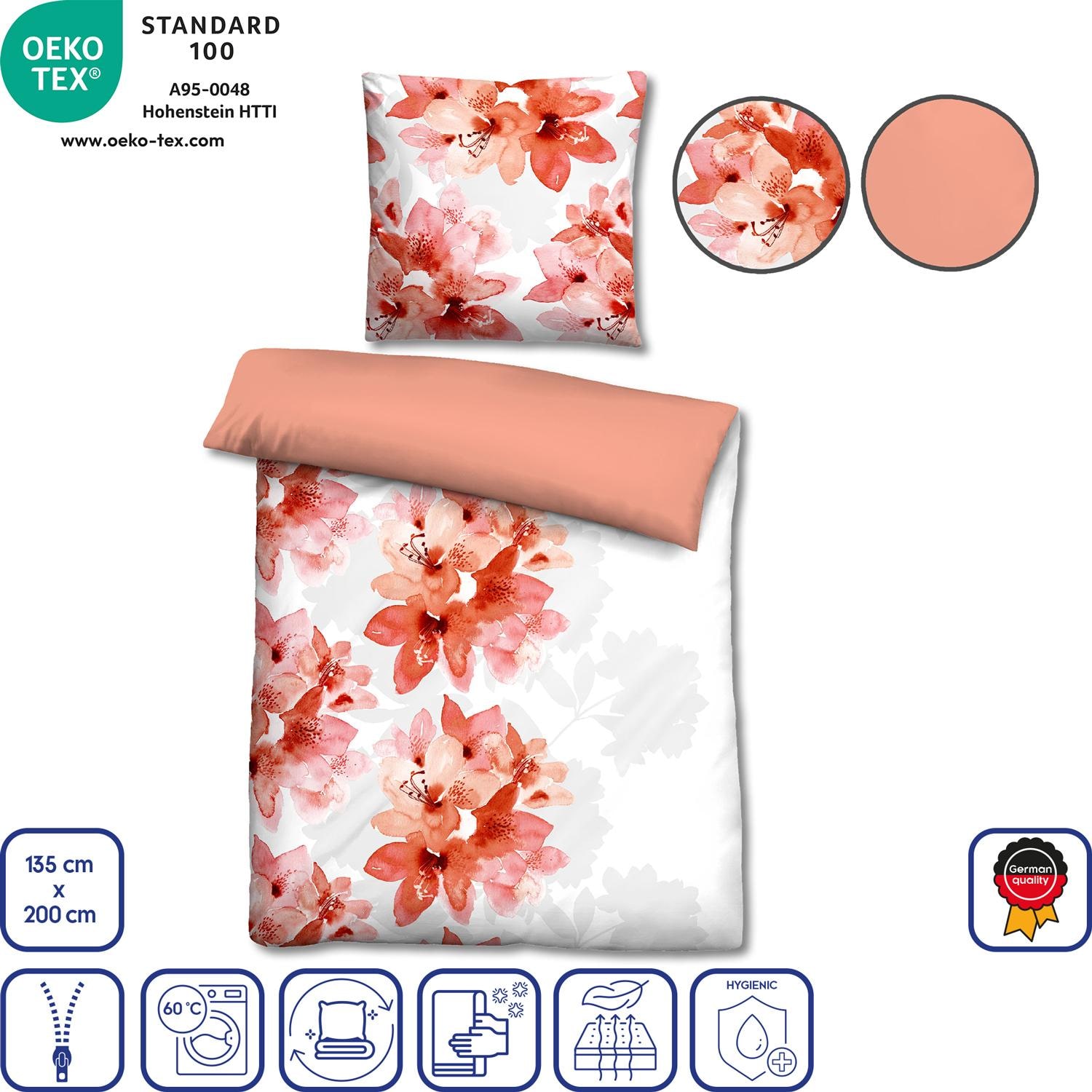 Features as icons – Double pack of beaver bed linen 135 x 200 cm + 80 x 80 cm