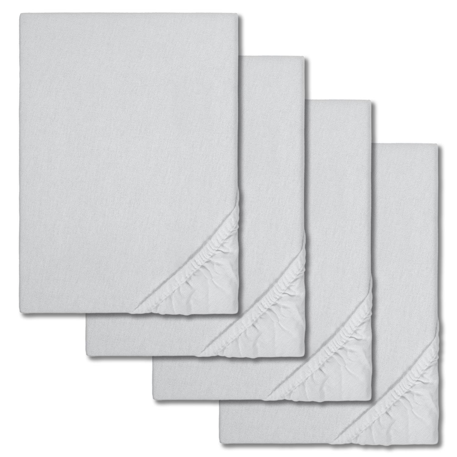 Fitted sheet winter fleece silver gray 180 x 190 - 200 x 200 cm in a 4-pack
