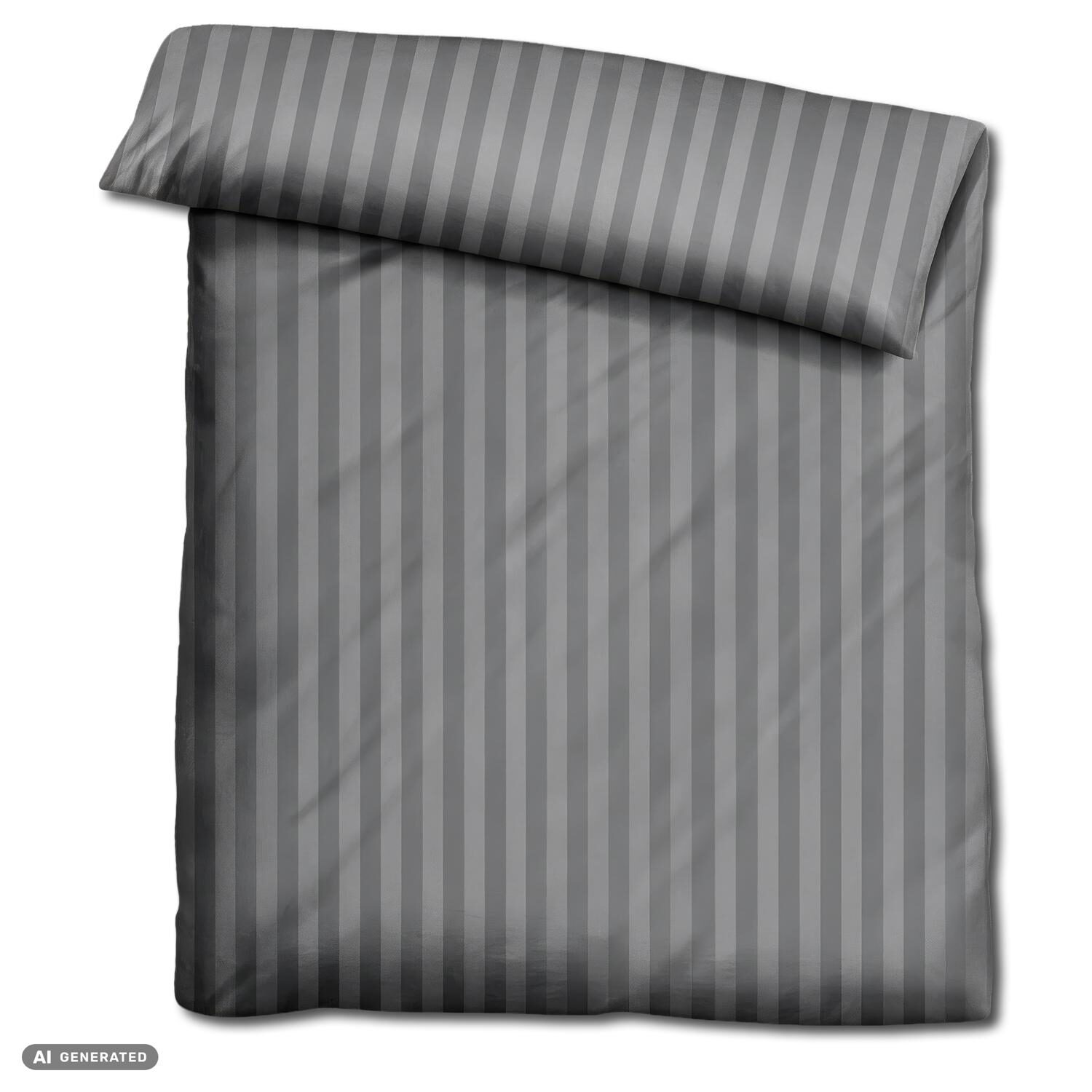 Juego de cama Cloud Comfort de satén Mako, color antracita, 135 x 200 cm + 80 x 80 cm