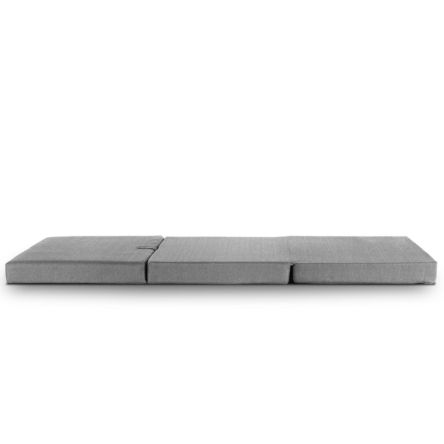 Colchón plegable CloudComfort Premium, 70 x 195 cm, color plata, 10 cm de grosor, tapizado con tela de tapicería