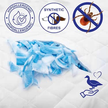 Kallskumstopp Supportho Premium-topp 120 x 200 cm H3, höjd 9 cm, hårdhetsgrad H3 med antibakteriellt överdrag CloudComfort Basic gel-flingkudde 40 x 80 cm
