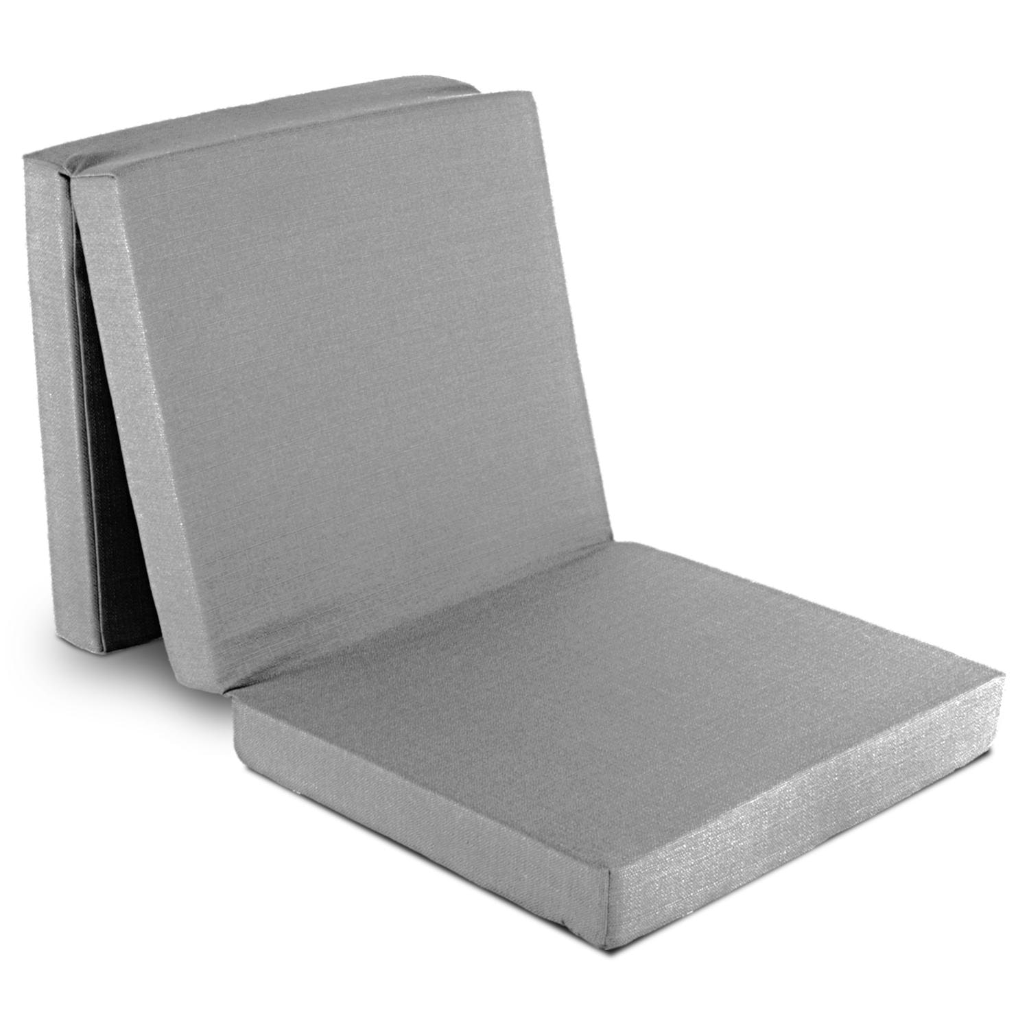 Colchón plegable CloudComfort Premium, 70 x 195 cm, color plata, 10 cm de grosor, tapizado con tela de tapicería