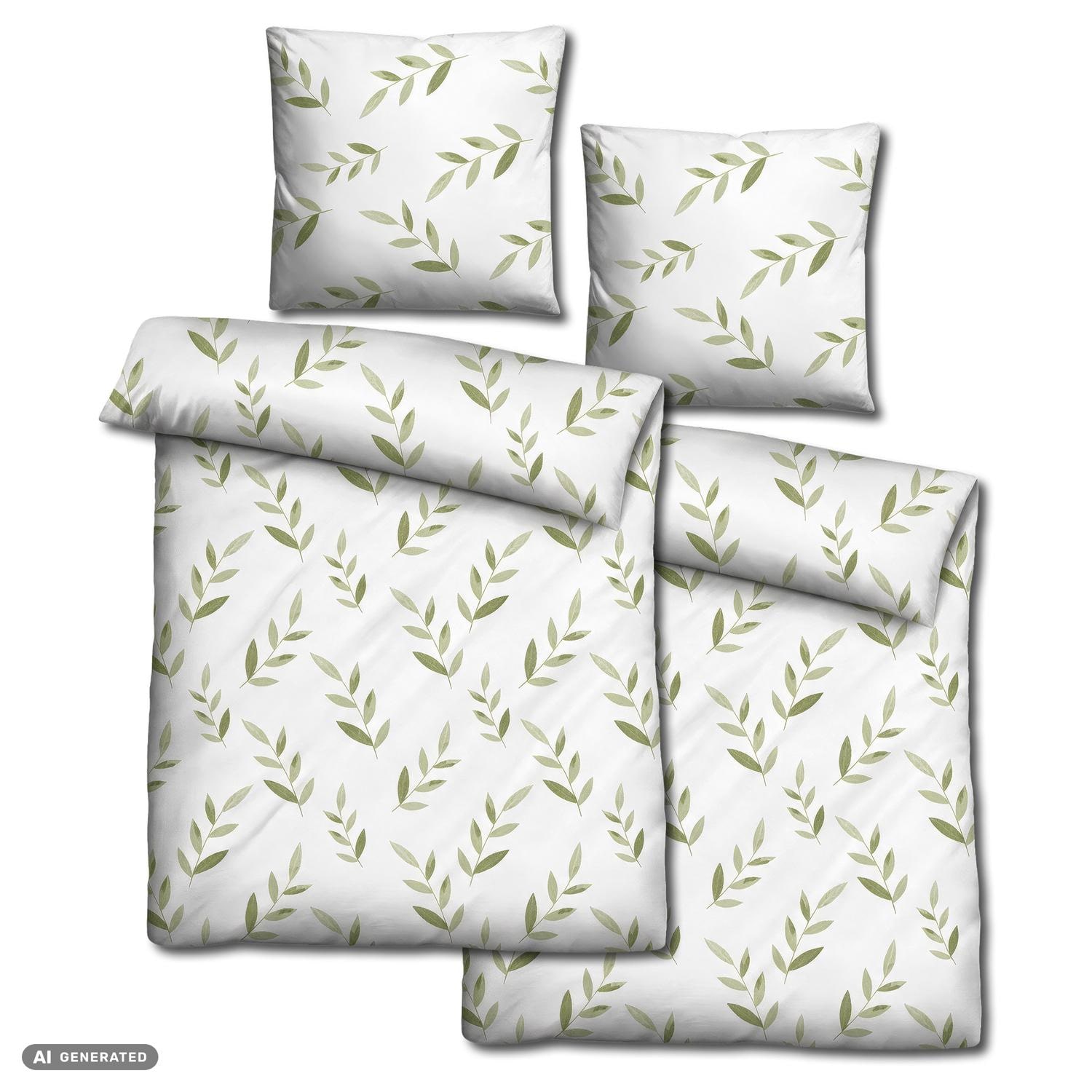 Juego de dos piezas de ropa de cama CloudComfort Renforcé, verde, 135 x 200 + 80 x 80 cm