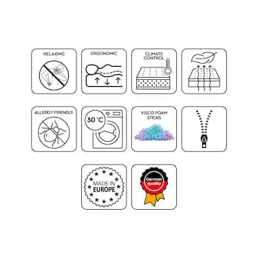 2 x Dream visco kakla atbalsta spilvens 40 x 80 cm 2 x Dream visco kakla atbalsta spilvens 40 x 80 cm