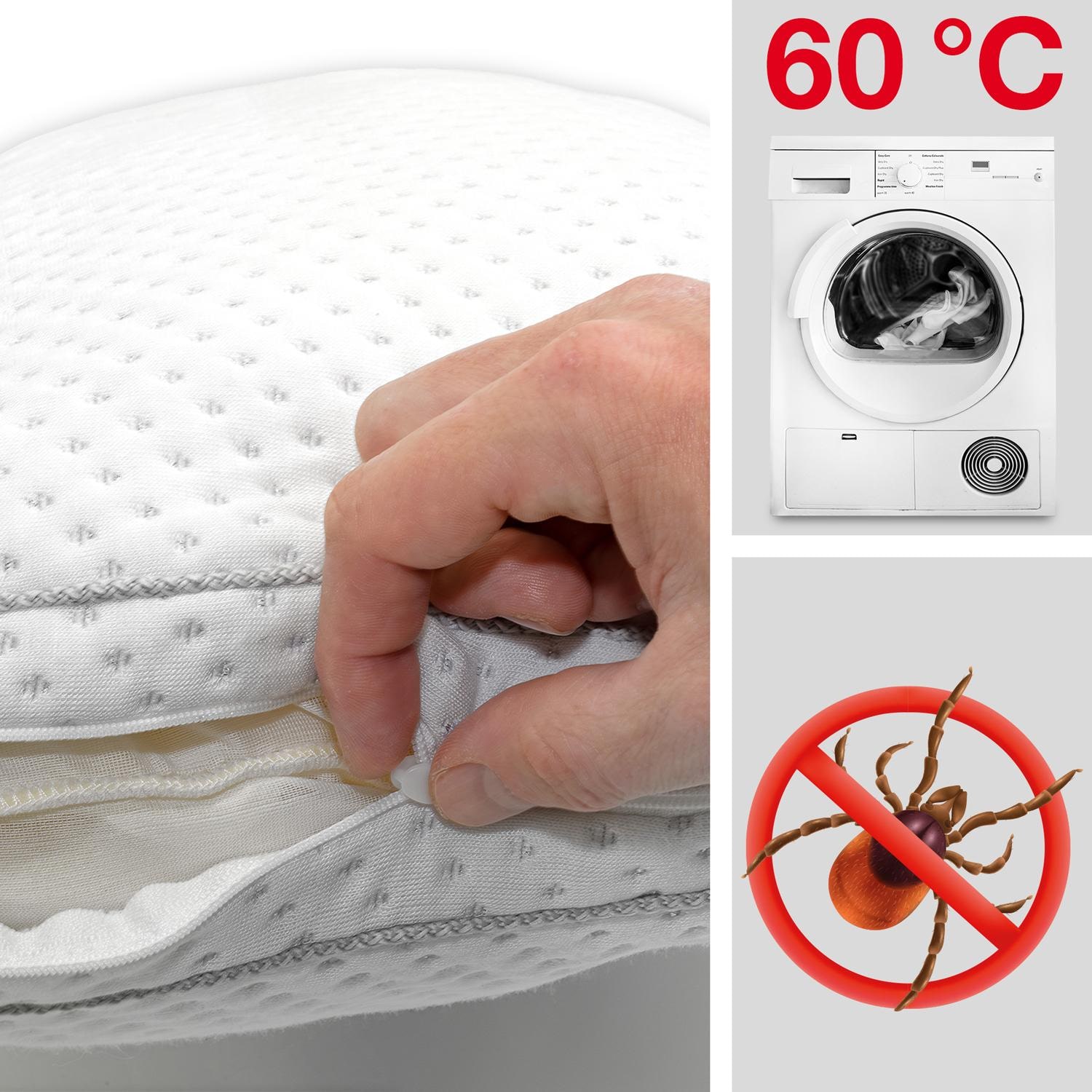 Features as icons – Supportho gel effect pillow 40 x 80 cm