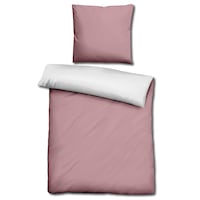 Sleezzz® Renforcé reversible bed linen rosé/white 135 x 200 + 80 x 80 cm