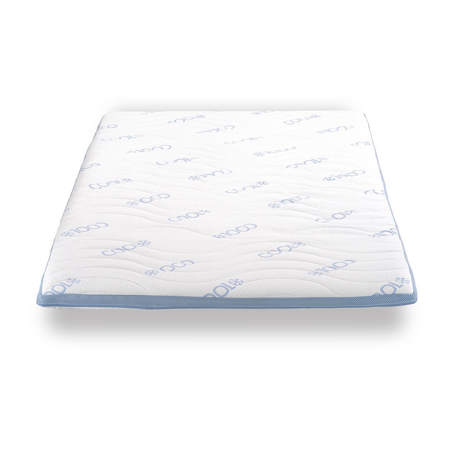 Cold foam topper CloudComfort Cool 120 x 200 cm H2/H3, height 7 cm, firmness level H2/H3, 7-zone topper with summer and winter side