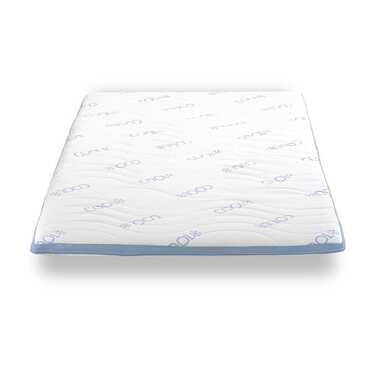 Topper de espuma fría CloudComfort Cool 120 x 200 cm H2/H3, altura 7 cm, nivel de firmeza H2/H3, topper de 7 zonas con cara de verano e invierno