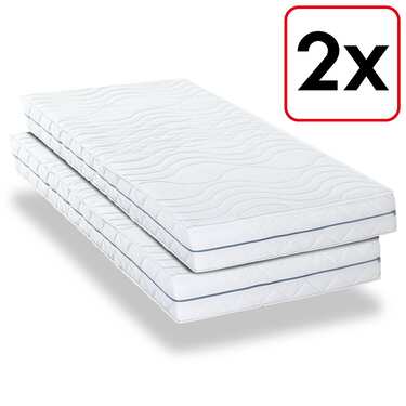 Supportho Premium ortopedisk kallskumsmadrass 90 x 200 cm, höjd 18 cm, fasthetsgrad H2/H3, tvåbäddset