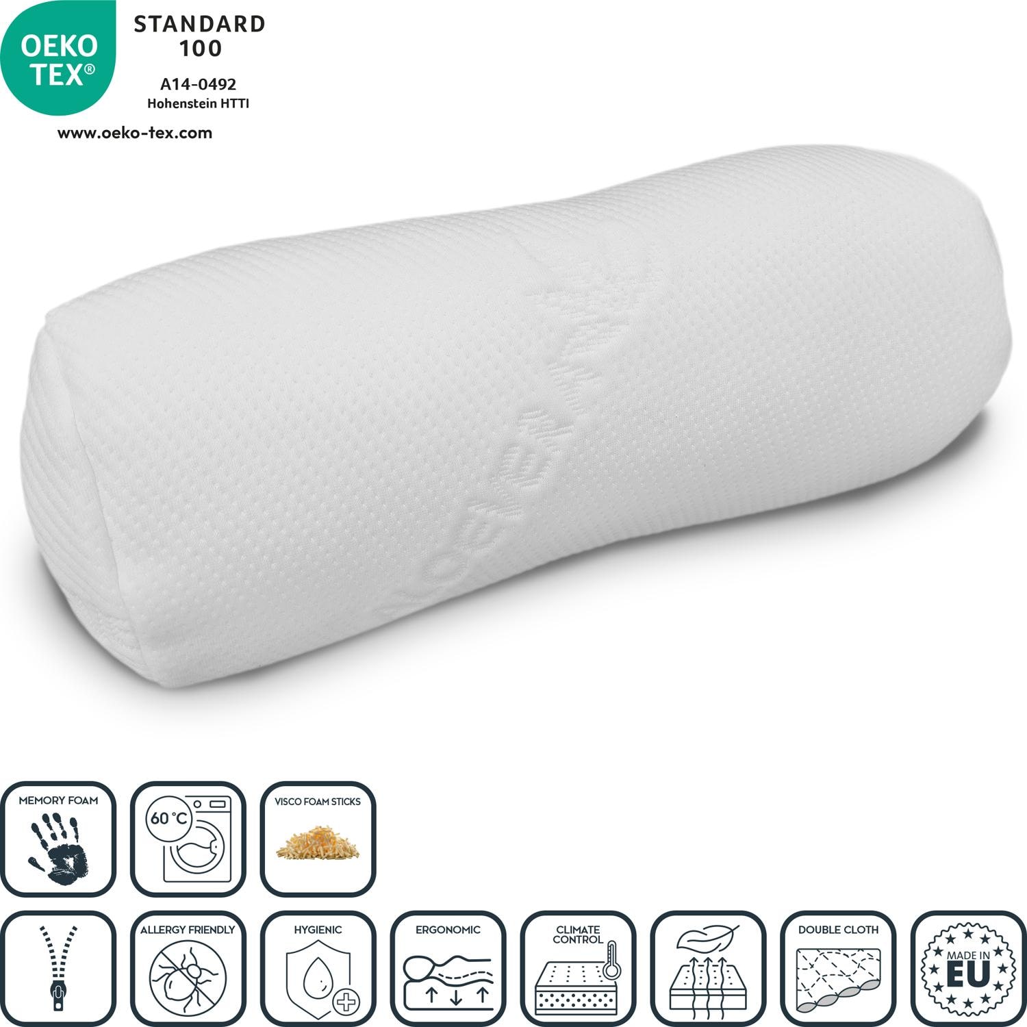 Features as icons – Knee and neck roll visco 40 x 15 cm