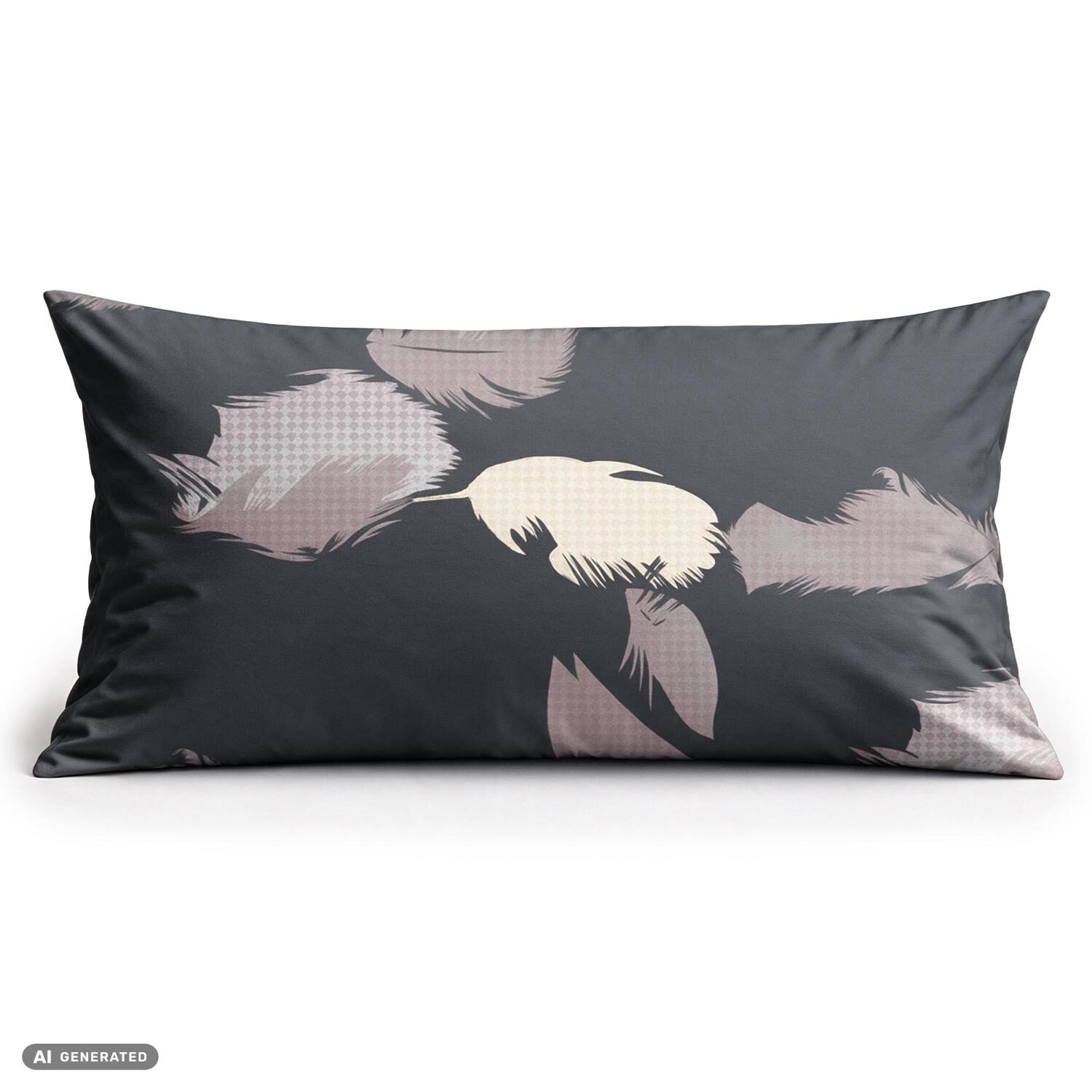 CloudComfort Basic: juego de 2 fundas de almohada de algodón, gris/lila, 40 x 80 cm