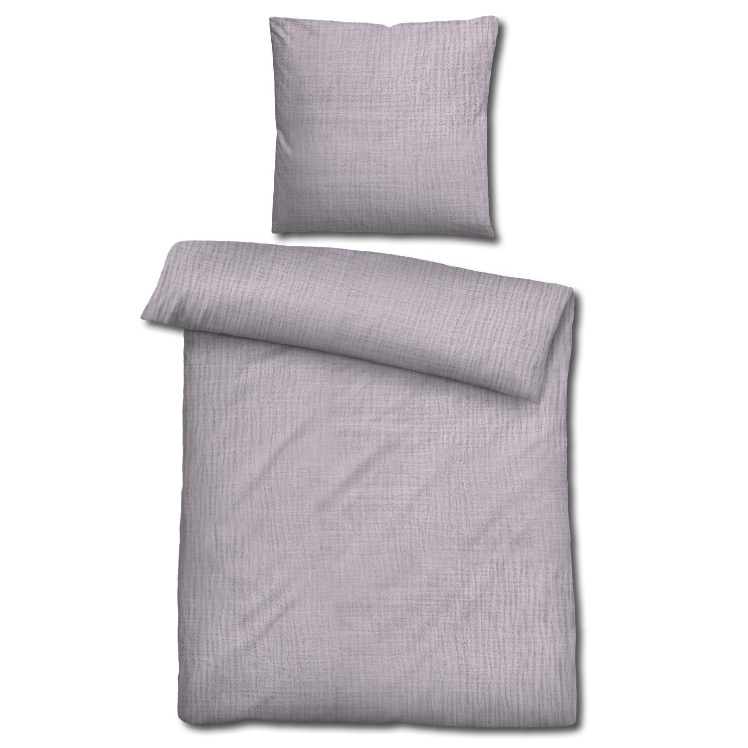 Double pack Sleezzz® muslin bed linen purple 155 x 220 cm + 80 x 80 cm