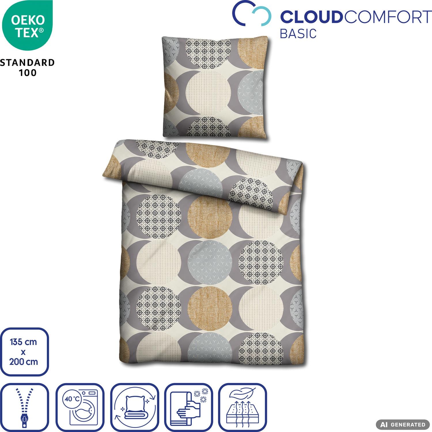 Paquete doble de ropa de cama de microfibra CloudComfort Basic a cuadros 135 x 200 + 80 x 80 cm