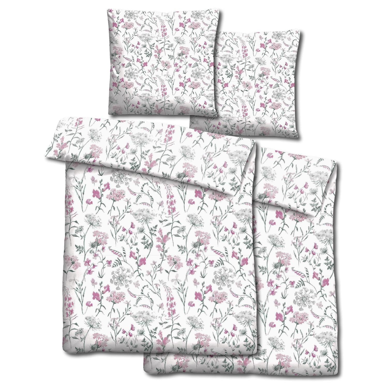 Double pack CloudComfort Basic microfiber bed linen summer flowers 135 x 200 + 80 x 80 cm