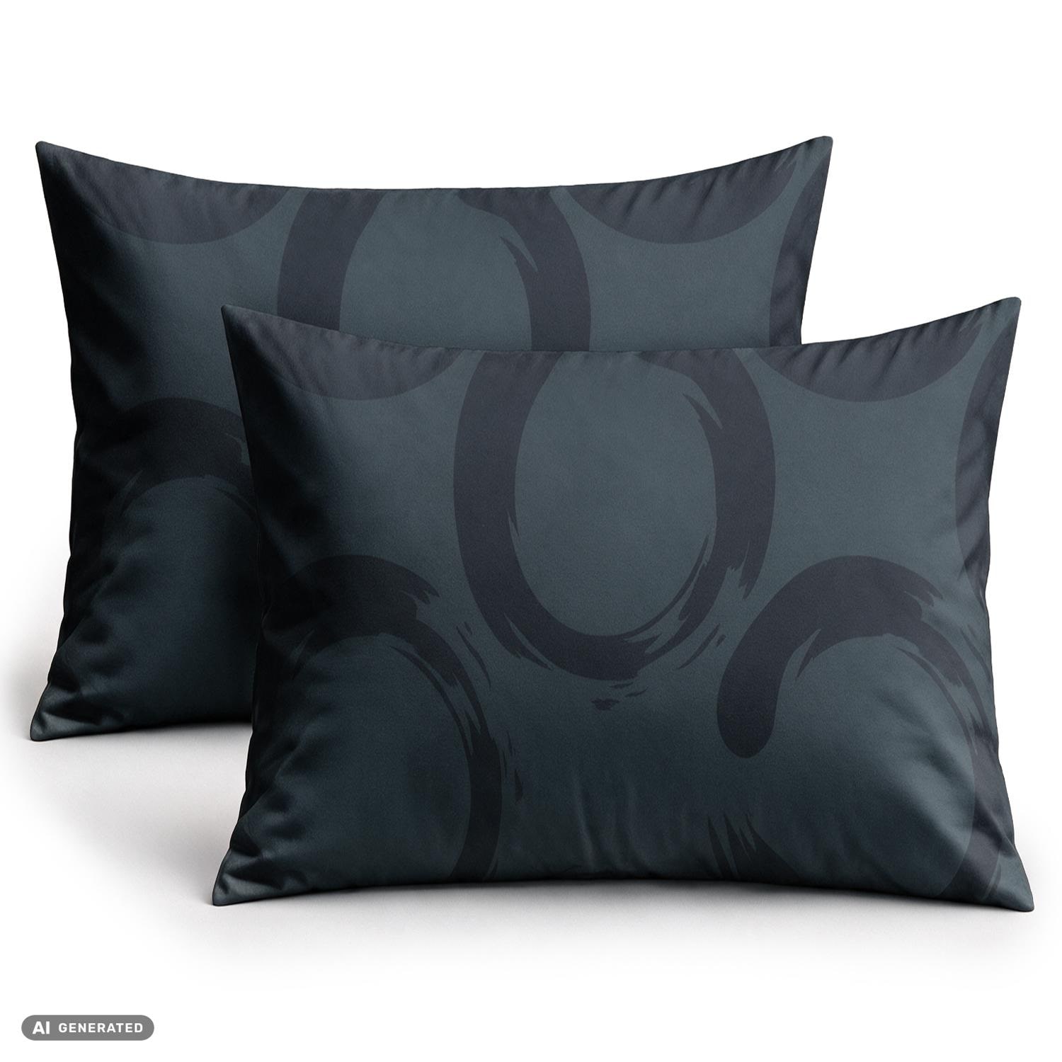 Juego de 2 fundas de almohada de algodón CloudComfort Basic, color antracita, 70 x 90 cm